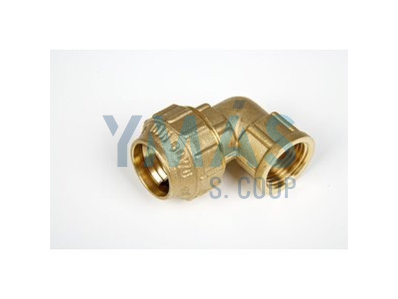 CODO EGB 90º ROSCA HEMBRA POLIETILENO 20 X 1/2" LATON