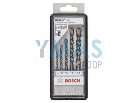 JUEGO DE 5 BROCAS SILVER PERCUSSION PARA HORMIGON 4MM - 10MM 