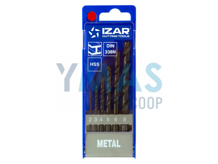 JUEGO BROCAS METAL STANDARD CILINDRICA HSS DIN-338N 2-8MM IZAR 30230