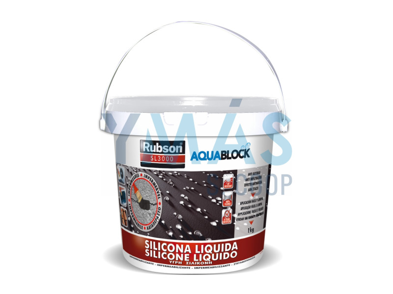 SILICONA LIQUIDA IMPERMEABLE 1KG BLANCA AQUABLOCK