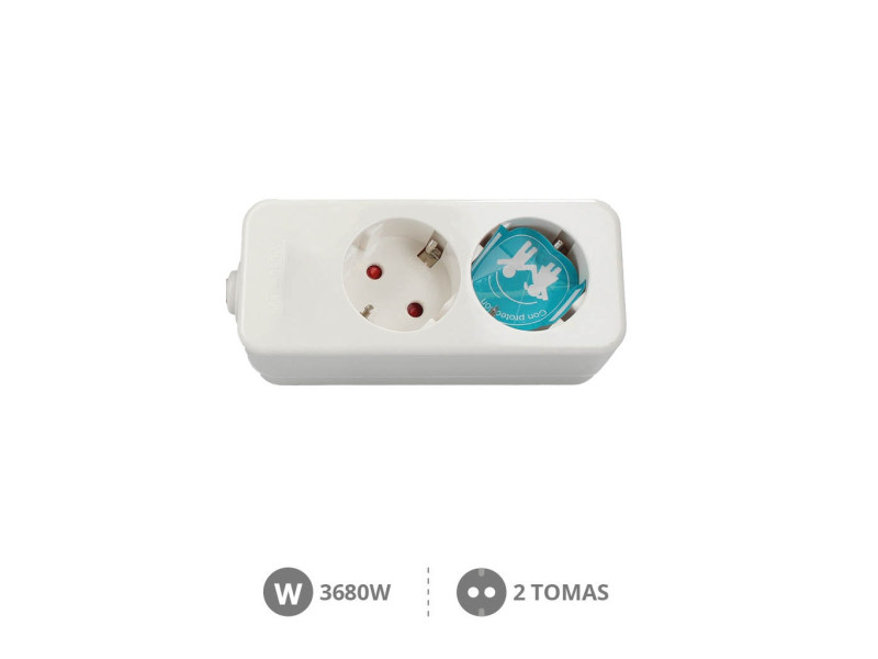 BASE MULTIPLE SERIE MEGA 2 TOMAS SIN CABLE