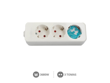 BASE MULTIPLE SERIE MEGA 3 TOMAS SIN CABLE
