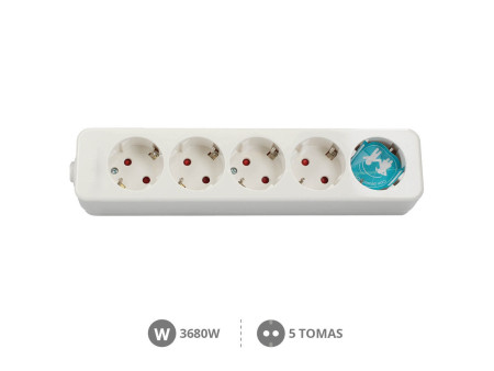 BASE MULTIPLE SERIE MEGA 5 TOMAS SIN CABLE