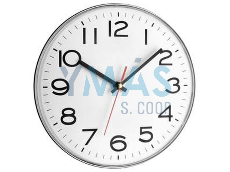 RELOJ DE PARED ESFERA BLANCA COLOR PLATA 280MM TFA 60.010130          