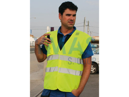 CHALECO ALTA VISIBILIDAD AMARILLO T-L CON BANDAS 3M