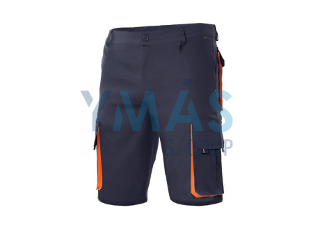 PANTALON CORTO BERMUDA MARINO/NARANJA TALLA 46 MULTIBOLSILLOS
