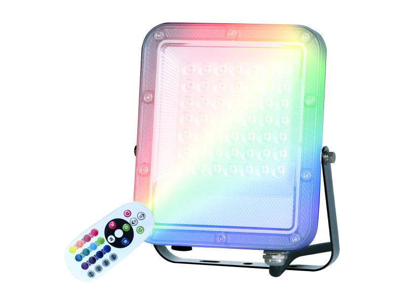 PROYECTOR ALUMINIO LED KINTORE 30W RGB  + 1800K IP65 GRIS