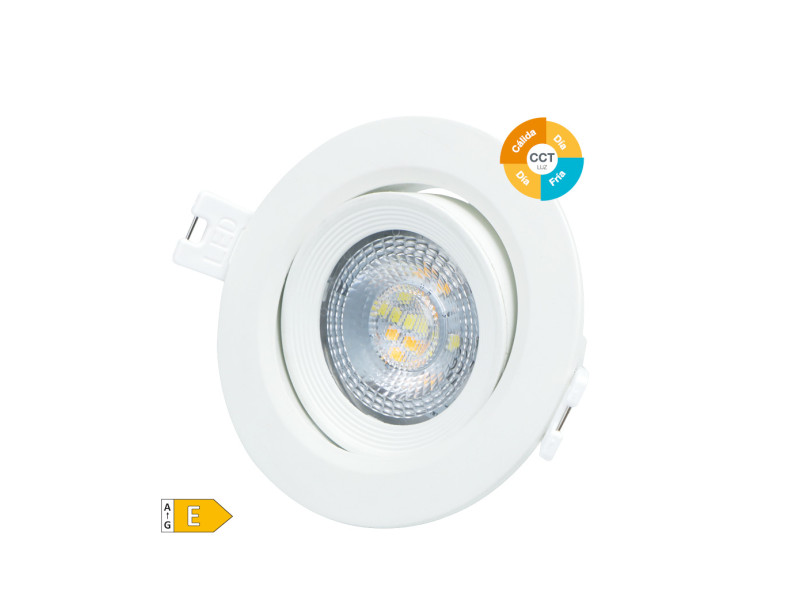 ARO BASCULANTE REDONDO EMPOTRABLE LED GONDE 7W 3000 - 4000 - 6500 K BLANCO