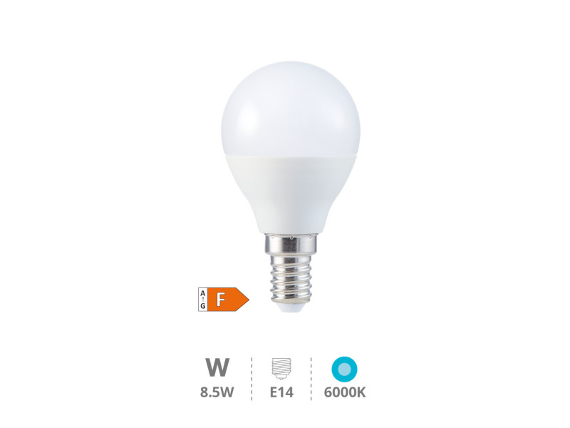 BOMBILLA LED ESFERICA 8.5W E14 6000K