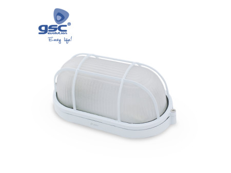 APLIQUE OVALADO ALUMINIO REJILLA E27 MAX 60W BLANCO
