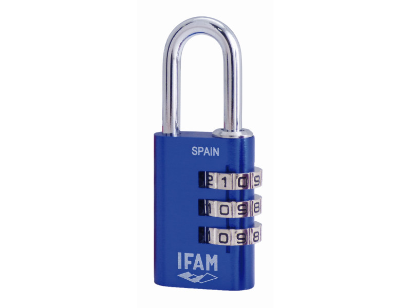 CANDADO COL ALUMINIO COMBINACION AZUL 20 MM