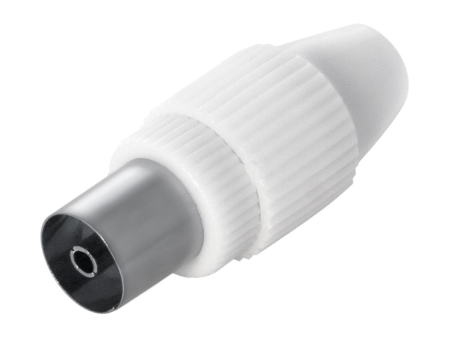 CONECTOR TV 9.5MM HEMBRA RECTO BLANCO