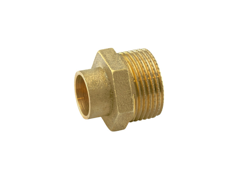 ENTRONQUE MACHO SOLDAR - ROSCAR 18MM X 3/4" LATON
