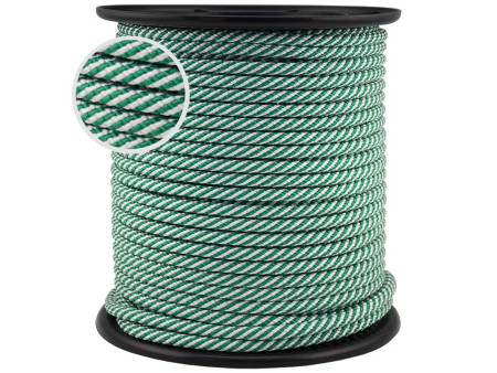 CUERDA TRENZADA HELICOIDAL BLANCO Y VERDE 10MM