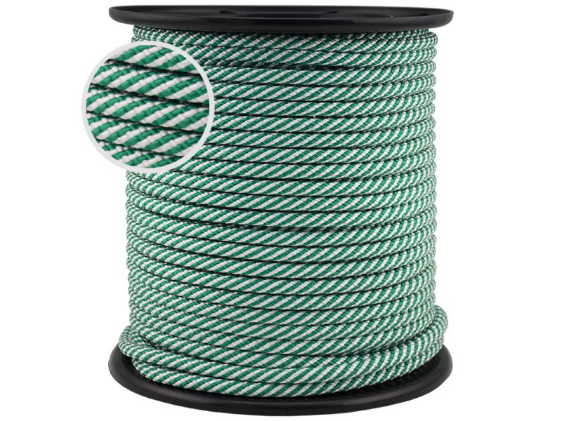 CUERDA TRENZADA HELICOIDAL BLANCO Y VERDE 10MM