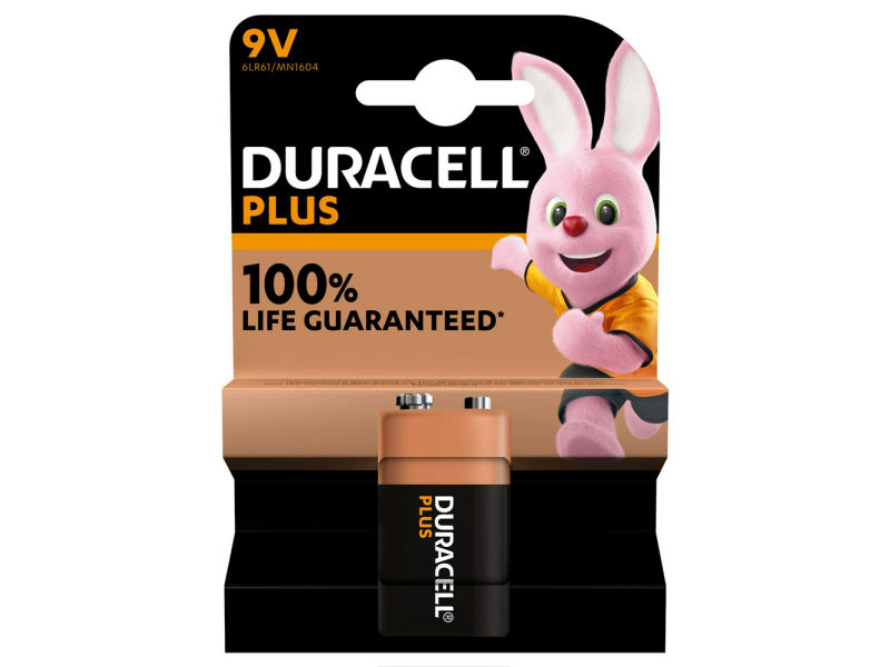 PILA ALCALINA DURACELL PLUS POWER 9V 1 UNIDAD
