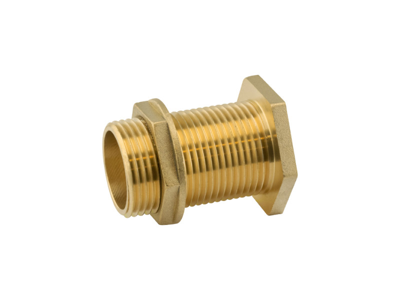 RACOR  PASAMUROS 1.1/2" CON TUERCA LATON