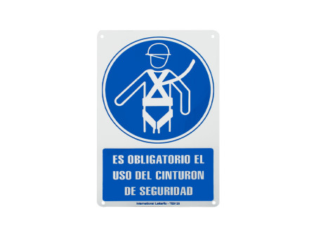 SEÑAL PVC 30X20 "OBLIGATORIO USO CINTURON SEGURIDAD"