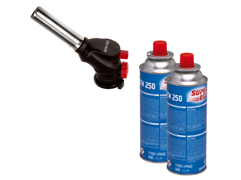KIT SOPLETE GAS + 2 CARTUCHOS BTN-250