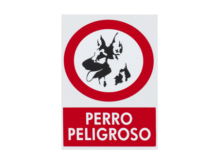 SEÑAL PVC 20 X 30 "PERRO PELIGROSO"