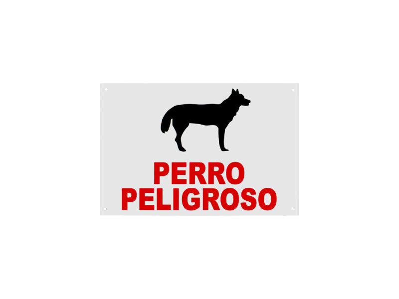 SEÑAL METALICA 20 X 30 "PERRO PELIGROSO"
