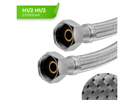 CONEXION INOX 12,5MM H 1/2" - H 1/2" 30CM