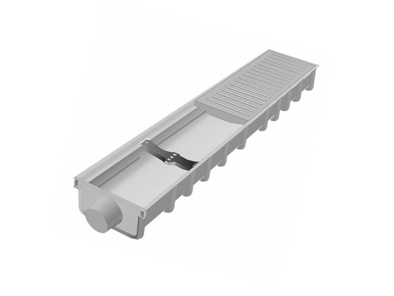 CANALETA GARAJE GRIS 130MM X 1M (REJILLA  NO INCLUIDA)