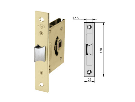 CERRADURA PICAPORTE 249B/2 DE 50MM HIERRO LATONADO