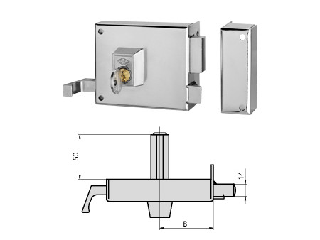 CERRADURA DE SOBREPONER 1125A/80 IZQUIERDA PINTADA