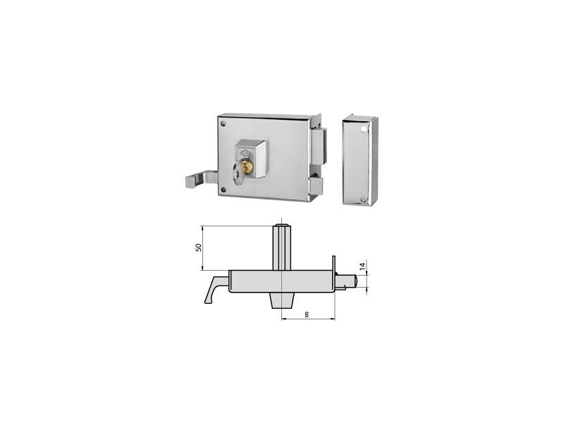 CERRADURA DE SOBREPONER 1125A/80 IZQUIERDA PINTADA