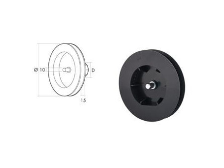 DISCO PLASTICO CON ESPIGA PARA CINTA DE 14 MM Ø120 MM / Ø10 MM / D40 MM