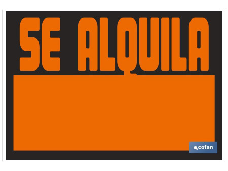 SEÑAL POLIESTIRENO 420 X 297MM "SE ALQUILA"