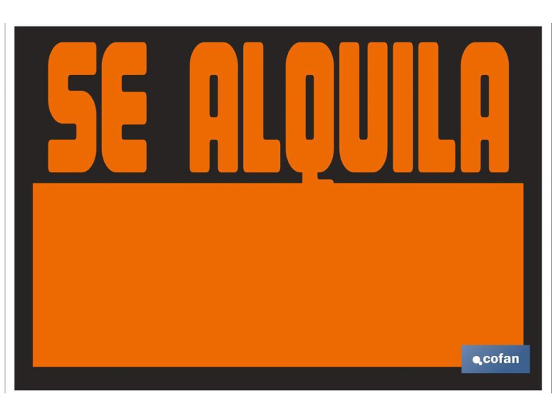 SEÑAL POLIESTIRENO 420 X 297MM "SE ALQUILA"