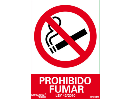SEÑAL PVC PROHIBIDO FUMAR 21 X 30CM