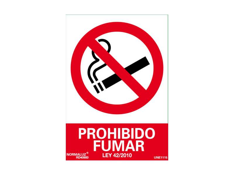 SEÑAL PVC PROHIBIDO FUMAR 21 X 30CM