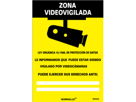 SEÑAL PVC 21 X 30 ZONA VIDEOVIGILADA
