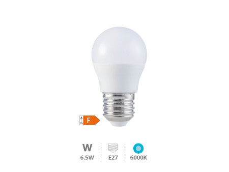 BOMBILLA LED ESFERICA 6.5W E27 6000K