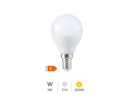 BOMBILLA LED ESFERICA 3W E14 4200K
