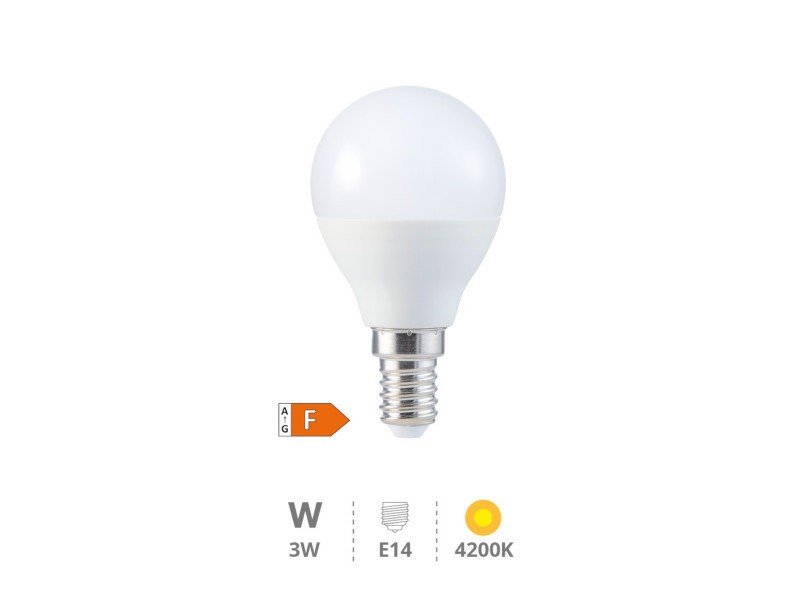 BOMBILLA LED ESFERICA 3W E14 4200K