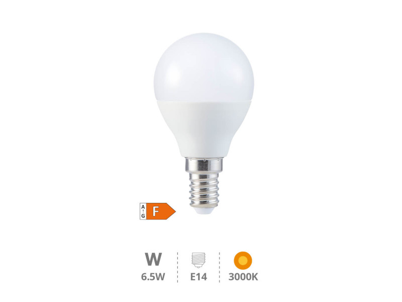 BOMBILLA LED ESFERICA 6.5W E14 3000K