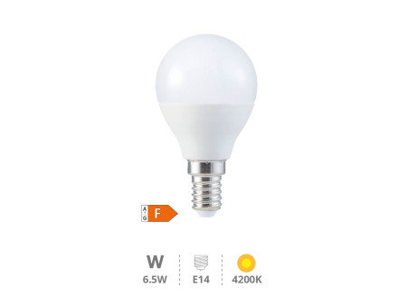BOMBILLA LED ESFERICA 6.5W E14 4200K
