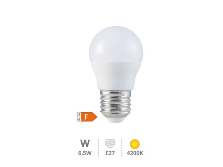 BOMBILLA LED ESFERICA 6.5W E27 4200K
