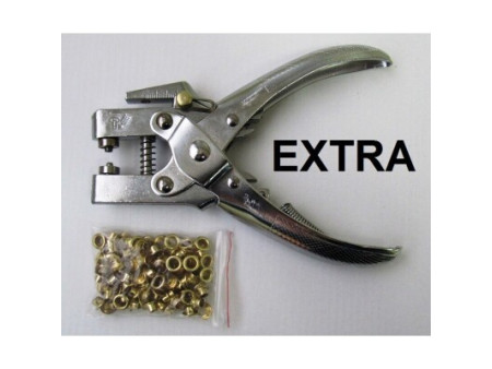 ALICATE OJETERO EXTRA CON 100 OJETES LATON