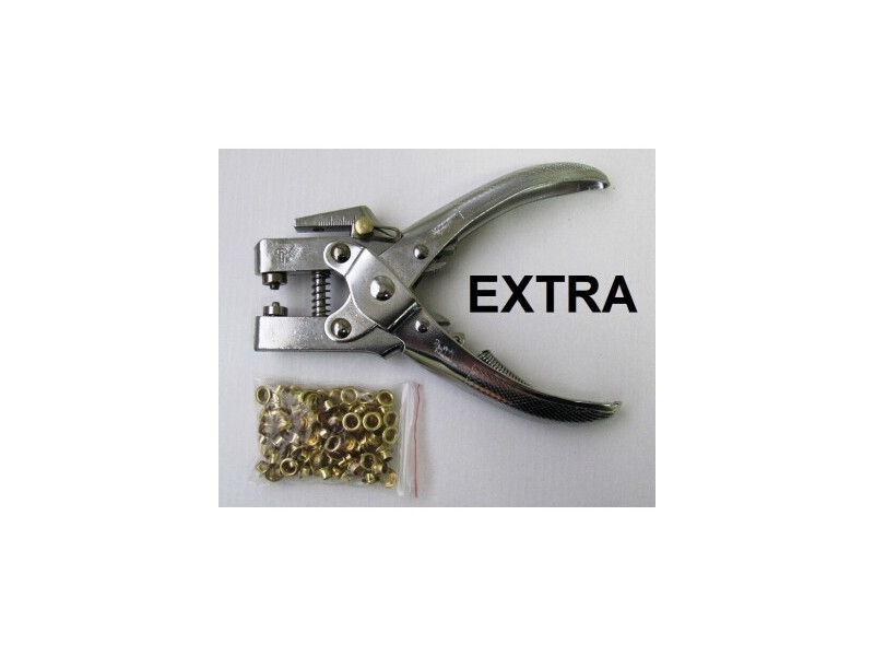ALICATE OJETERO EXTRA CON 100 OJETES LATON