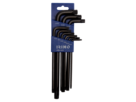 JUEGO PETACA 9 LLAVES ACODADAS PAVONADAS TORX INVIOLABLES T10 - T50 IRIMO 454-9-H