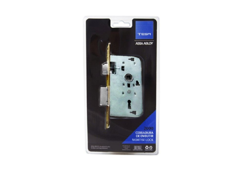 CERRADURA 2002 DE 50MM HIERRO LATONADO LLAVE DE GORJA TESA