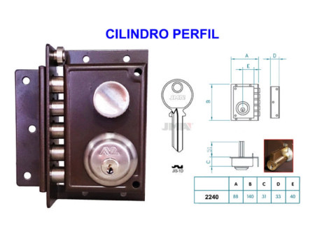 CERRADURA ANTIPALANCA 2240 IZQUIERDA PINTADA EUROPERFIL