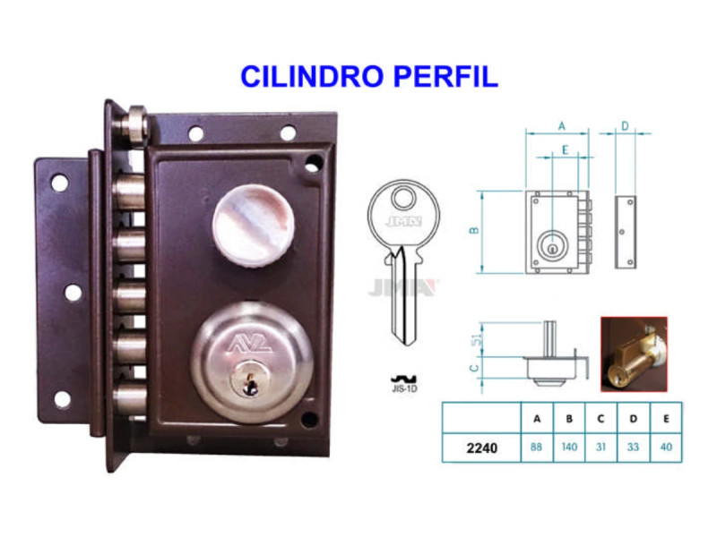 CERRADURA ANTIPALANCA 2240 IZQUIERDA PINTADA EUROPERFIL