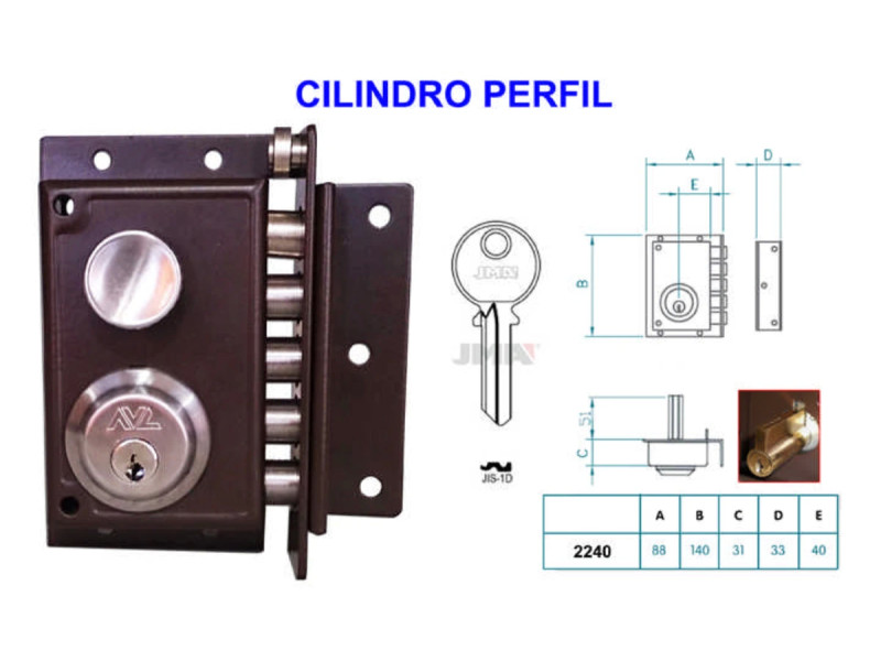 CERRADURA ANTIPALANCA 2240 DERECHA PINTADA EUROPERFIL