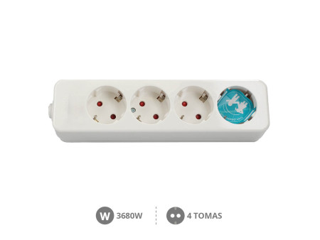 BASE MULTIPLE SERIE MEGA 4 TOMAS SIN CABLE